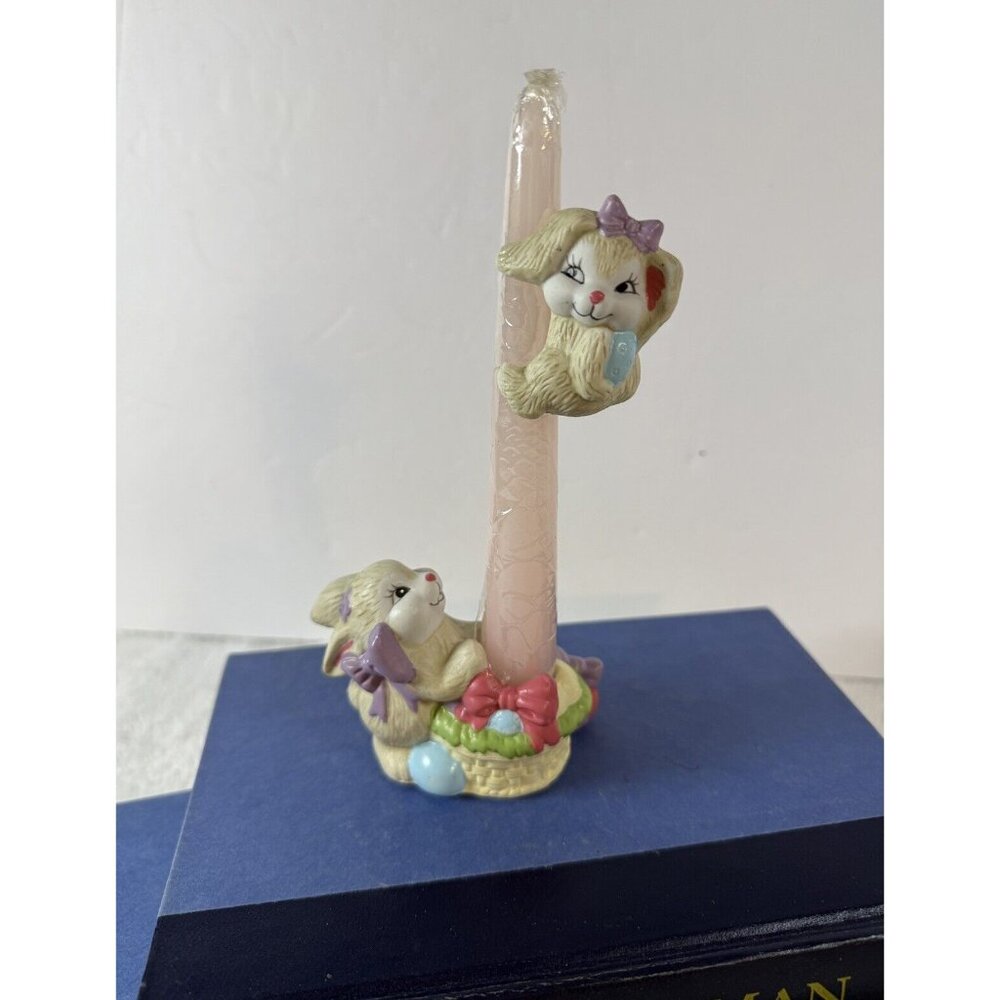 Vintage Giftco Easter Candle Climber Porcelain Candle‎ Holder bunny spring decor